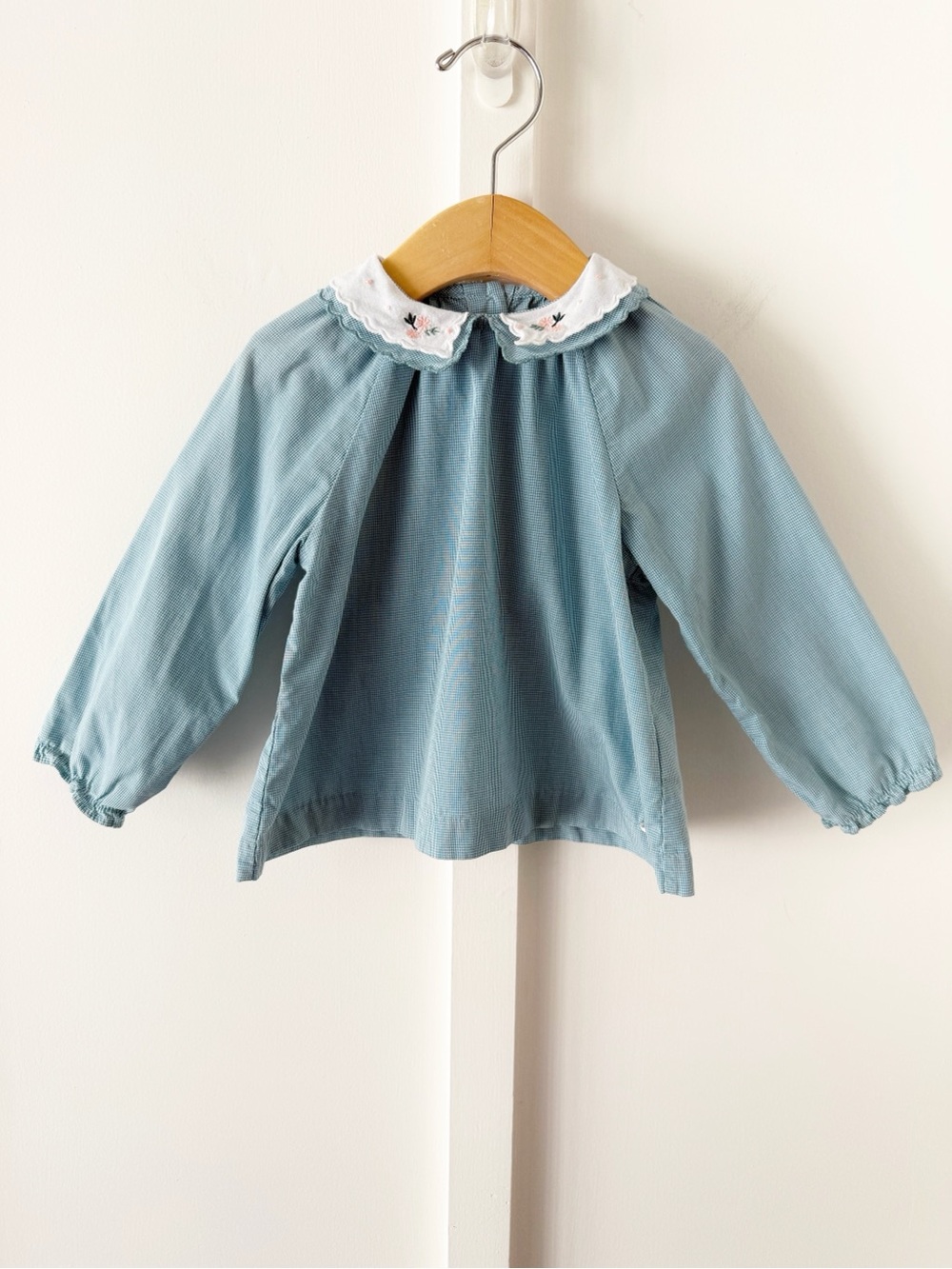 TARTINE ET CHOCOLAT green gingham blouse
